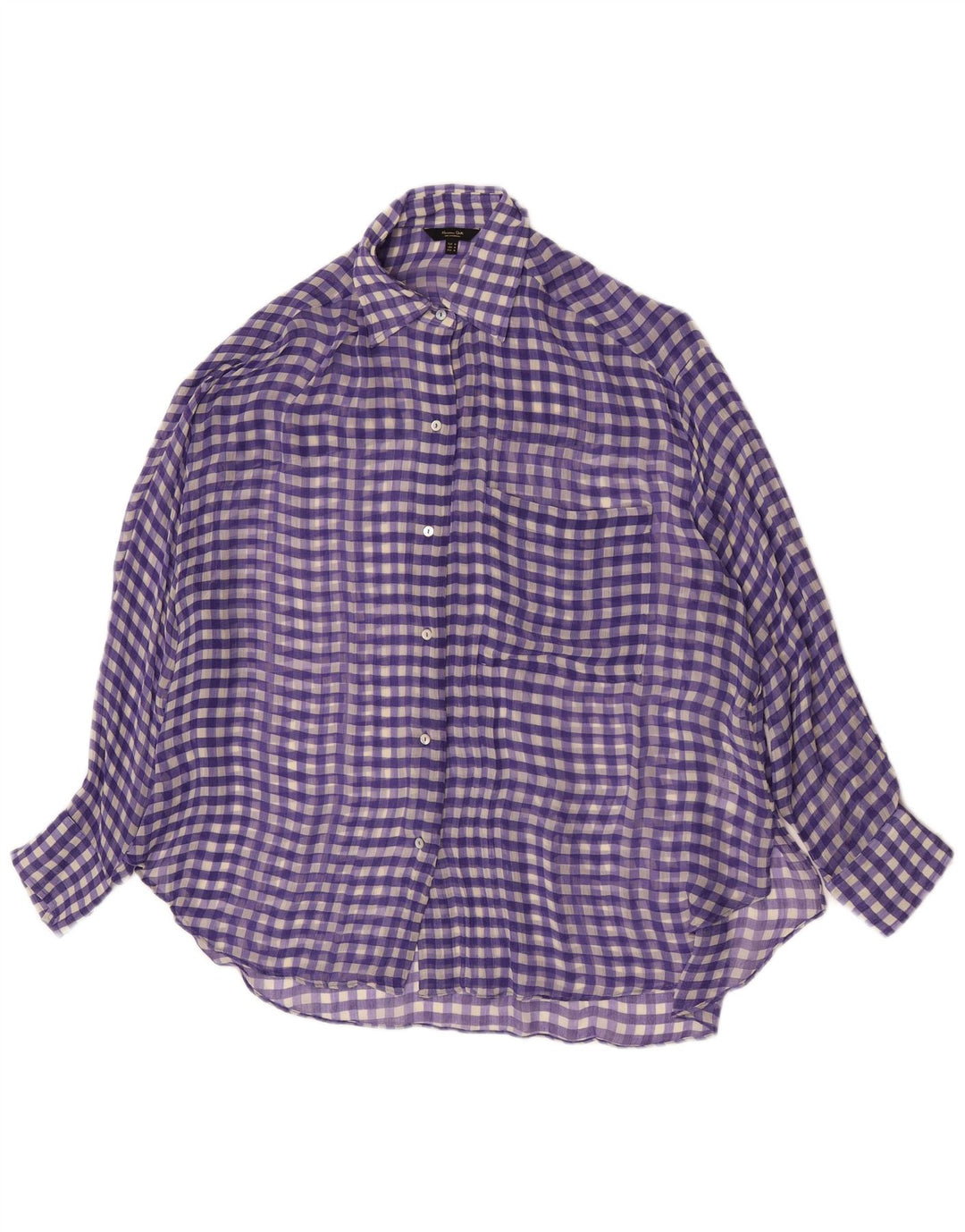 Massimo Dutti Camicia oversize da donna Camicetta UK 14 Percalle viola medio