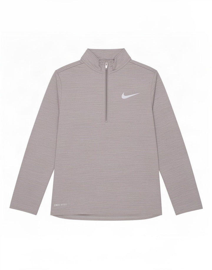Maglia della tuta pullover Nike da ragazzo Dri Fit 4-5 anni piccola grigia chiazzata