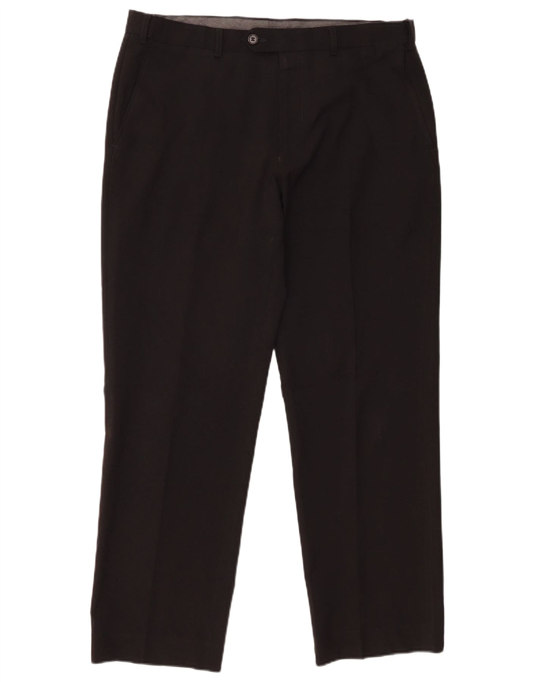 Pantaloni da abito vestibilità regolare da uomo Marks & Spencer W34 L27 poliestere nero