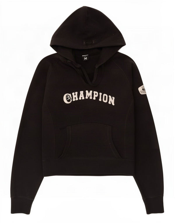 Maglione con cappuccio grafico da donna Champion UK 12 cotone nero medio