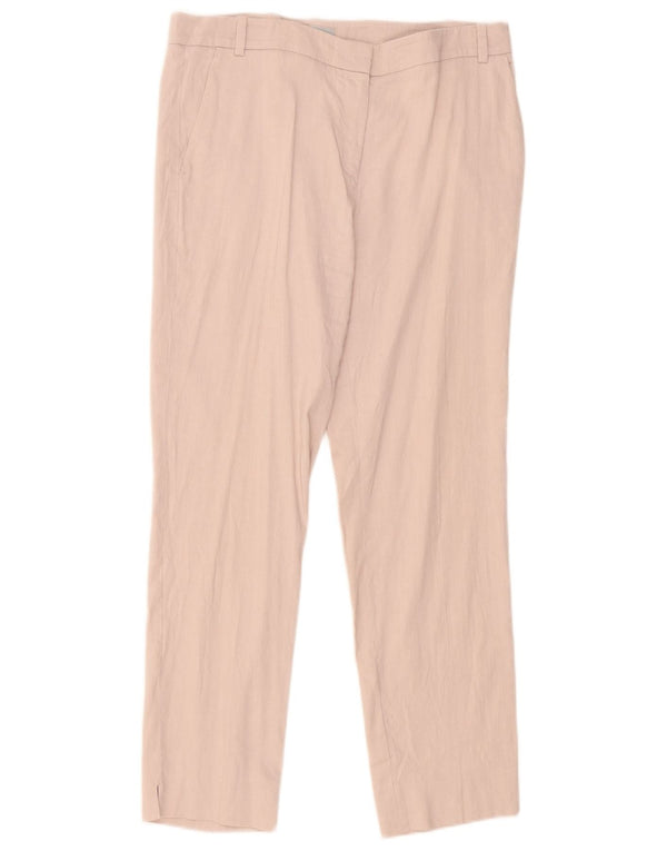 Pantaloni chino slim da donna Jigsaw UK 12 medi W32 L28 Lino rosa