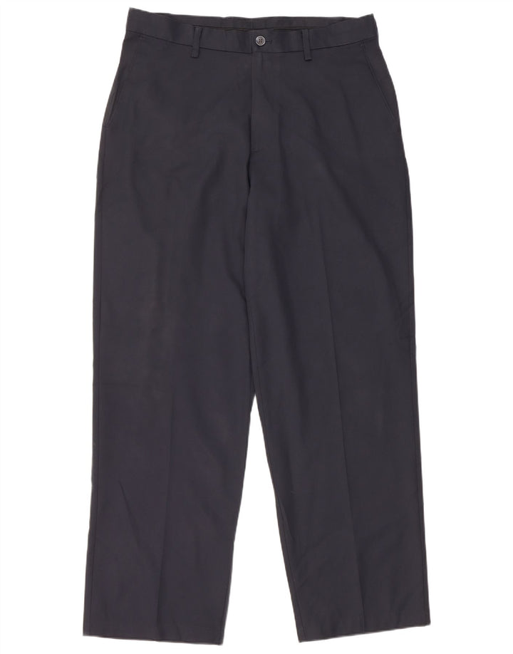 Pantaloni chino dritti da golf da uomo IZOD W34 L32 poliestere blu navy