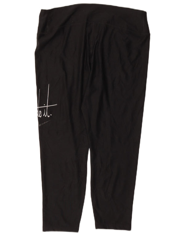 Leggings Capri grafici NIKE da donna Dri Fit UK 18 XL poliestere nero
