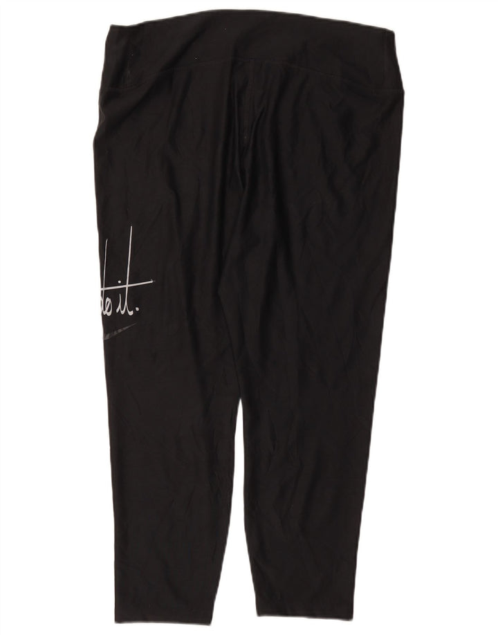 Leggings Capri grafici NIKE da donna Dri Fit UK 18 XL poliestere nero