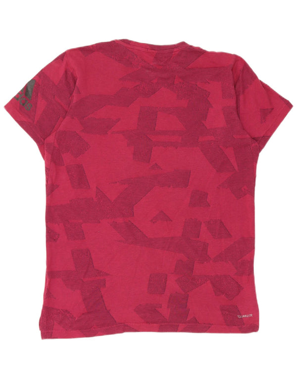 Adidas Mens Climalite Graphic T-Shirt Top Medium Burgundy Geometric