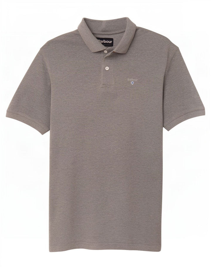 Polo da uomo Barbour grande in cotone grigio