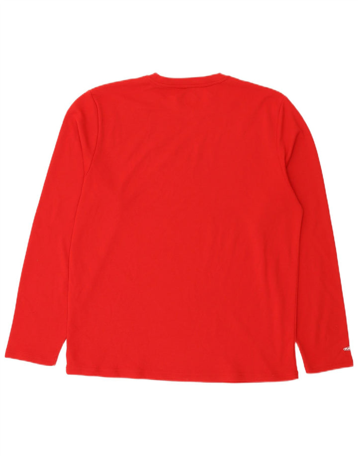 Top Reebok da uomo a manica lunga grande rosso in poliestere