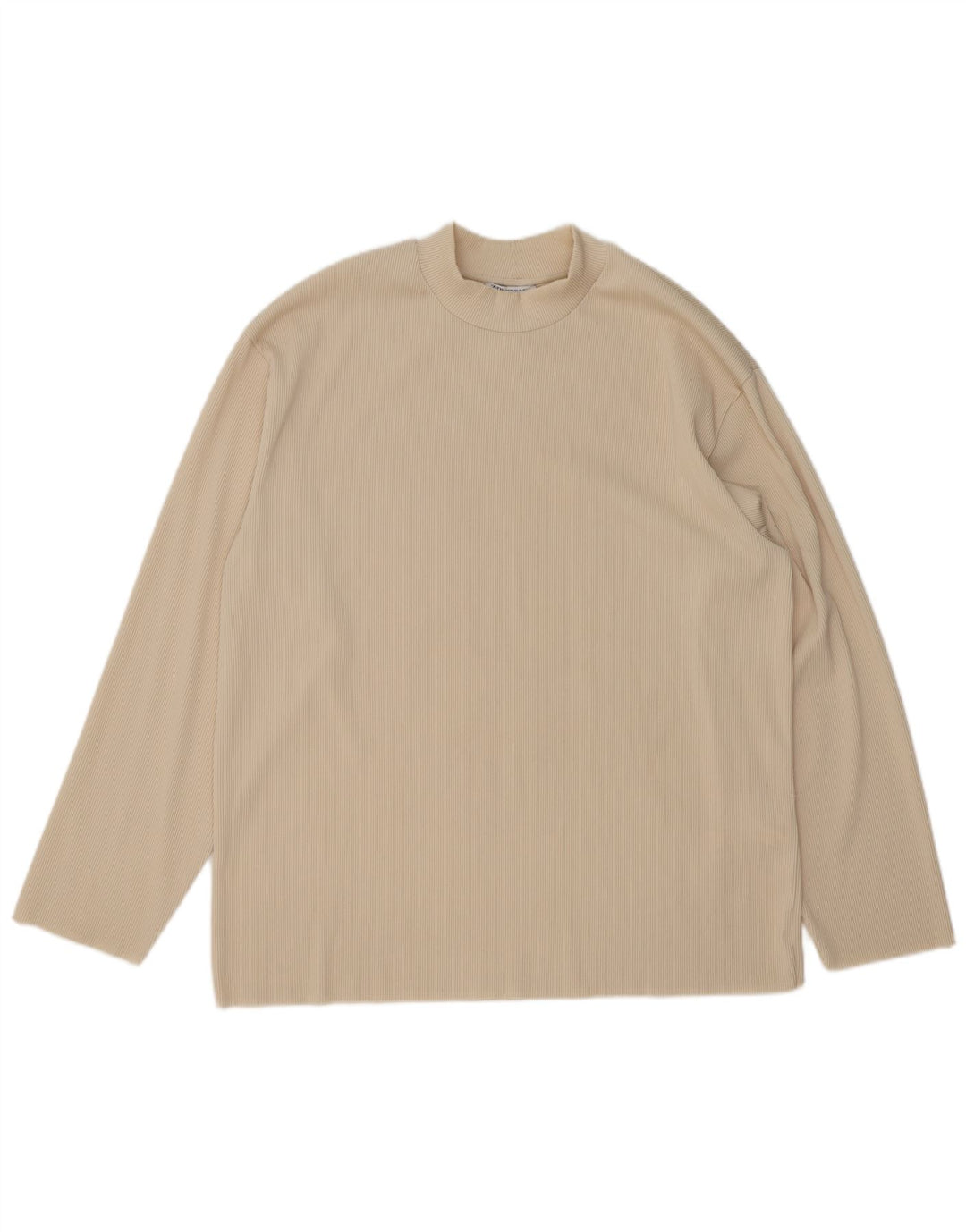 Top Zara da uomo a maniche lunghe XL in poliestere beige