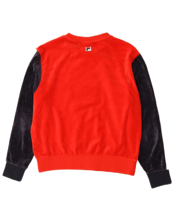 Felpa Fila Girls Graphic Velvet Felpa 13-14 anni Colorblock rosso