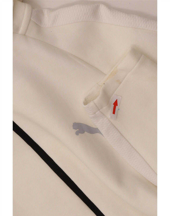 Felpa con cappuccio e zip da uomo Puma in cotone bianco medio