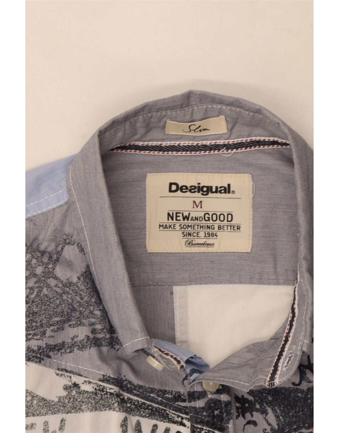 Camicia Desigual da uomo grafica slim fit color block medio multicolore