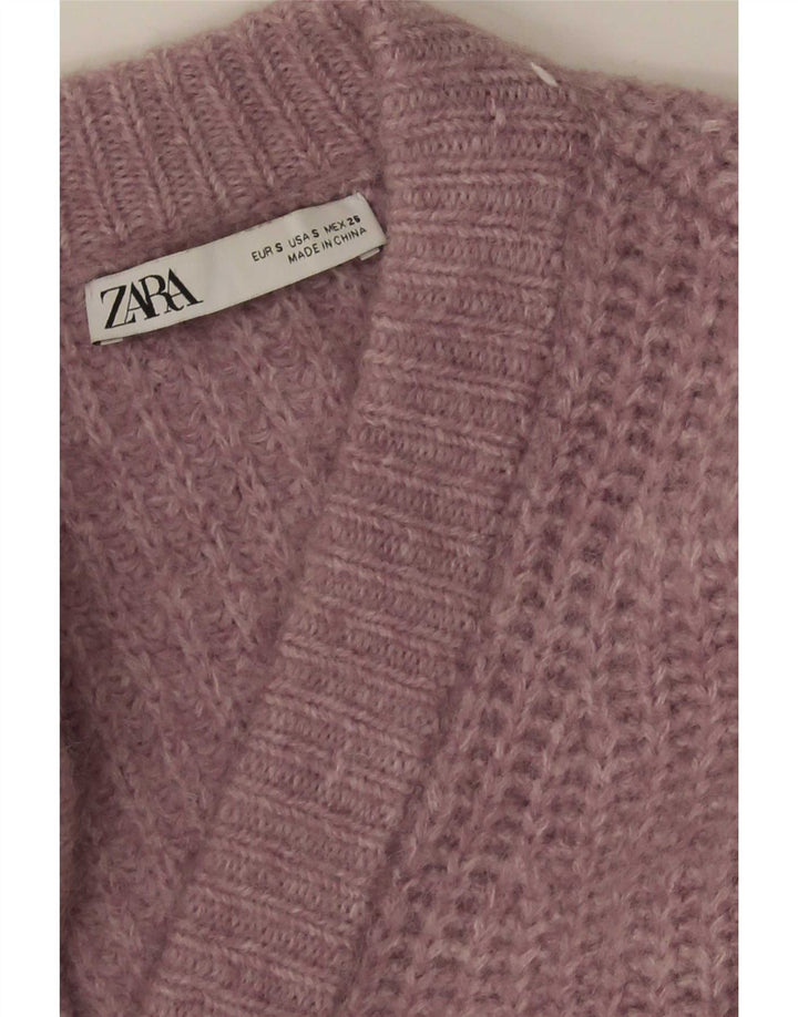 Maglione cardigan oversize da donna Zara UK 10 piccolo rosa