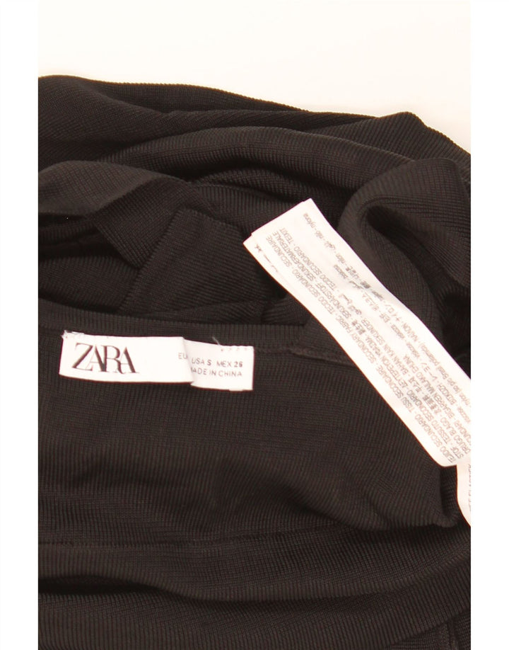 Minigonna a balze ZARA da donna piccola W28 viscosa nera