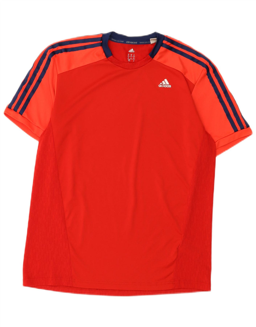 T-shirt Adidas Climacool da uomo Top in poliestere color block rosso medio