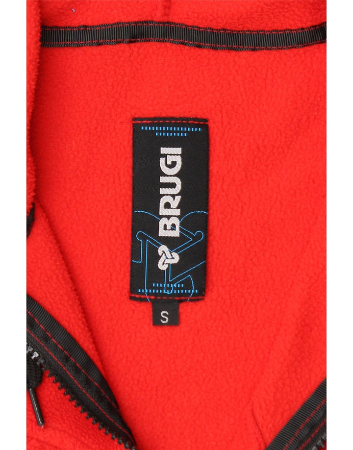 Giacca in pile con cappuccio da uomo Brugi UK 36 Small Poliestere color block rosso