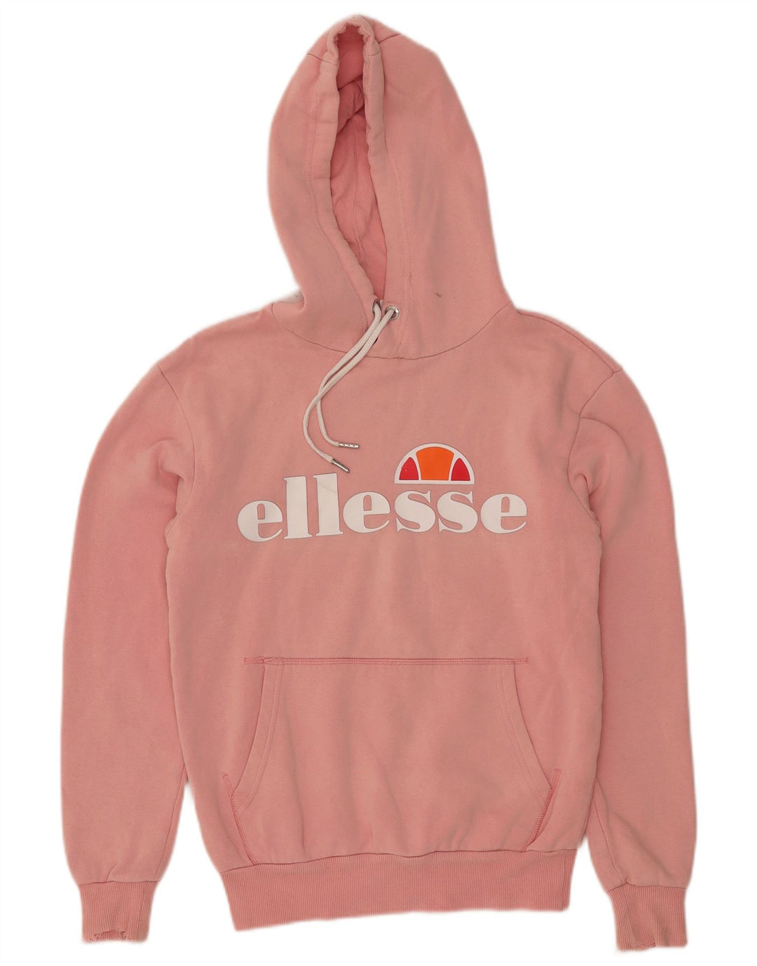 ELLESSE Maglione con cappuccio oversize con grafica da donna UK 6 XS Rosa