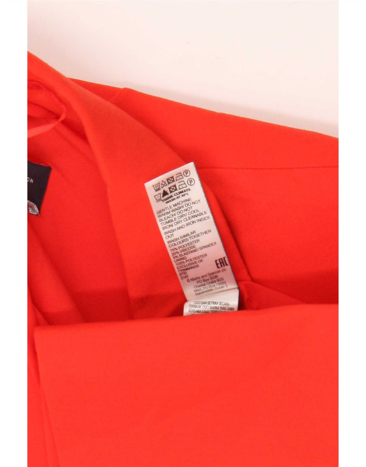 Giacca blazer a 1 bottone Marks & Spencer da donna UK 16 grande poliestere arancione