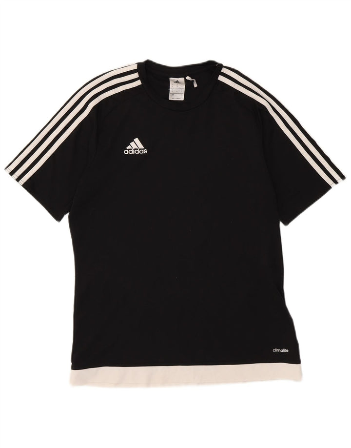 T-shirt Adidas Climalite da uomo Top in poliestere color block medio nero