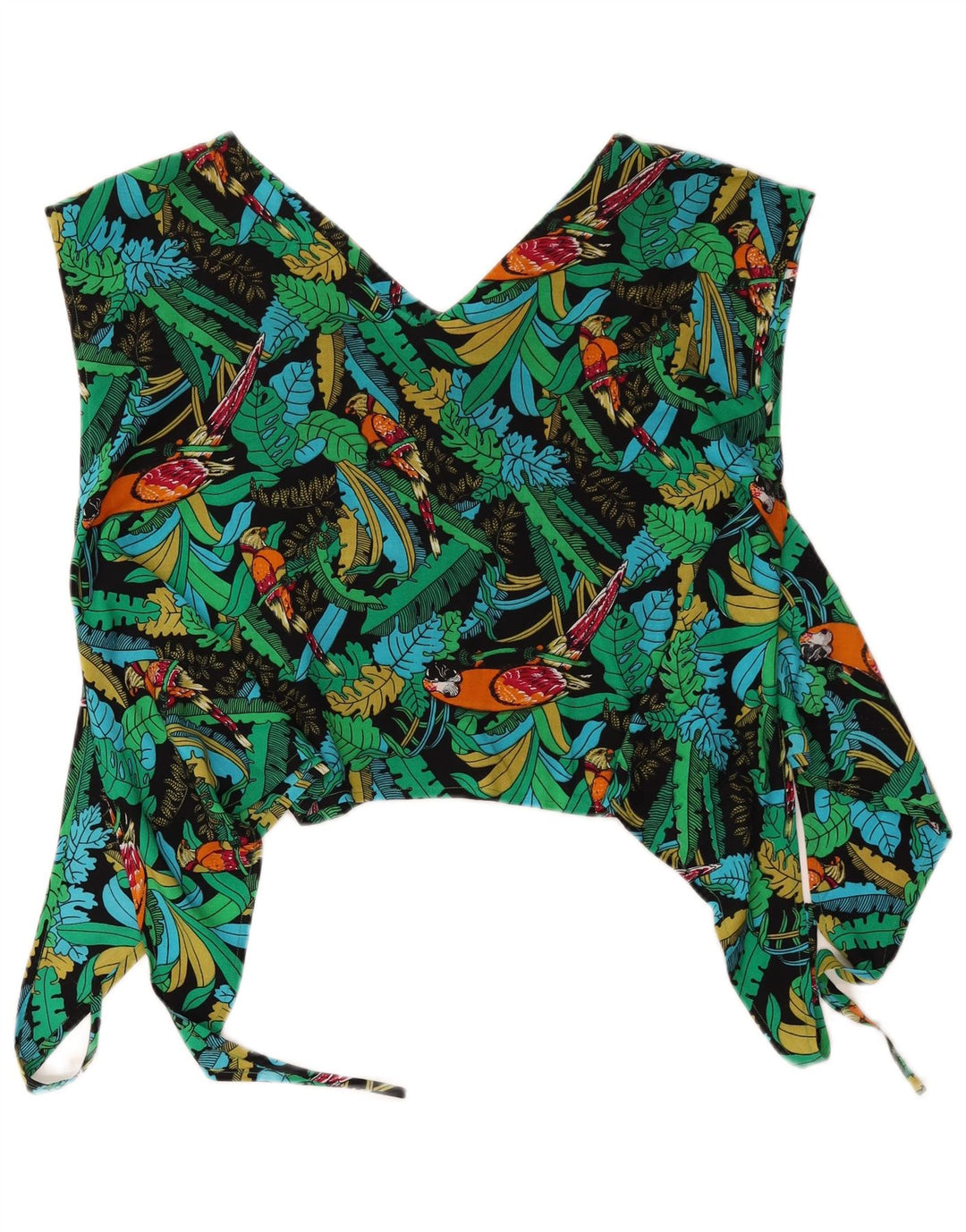 Set gonna vintage da donna in 2 pezzi media W26 verde floreale hawaiano