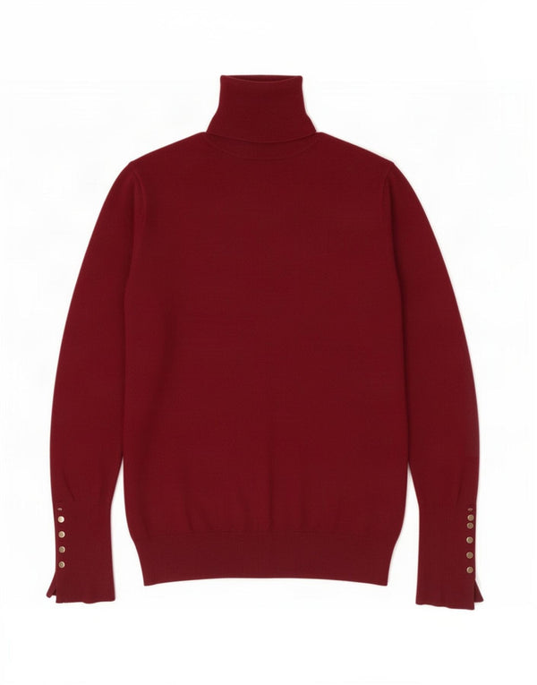 Maglione maglione collo alto da donna Zara UK 12 Borgogna medio