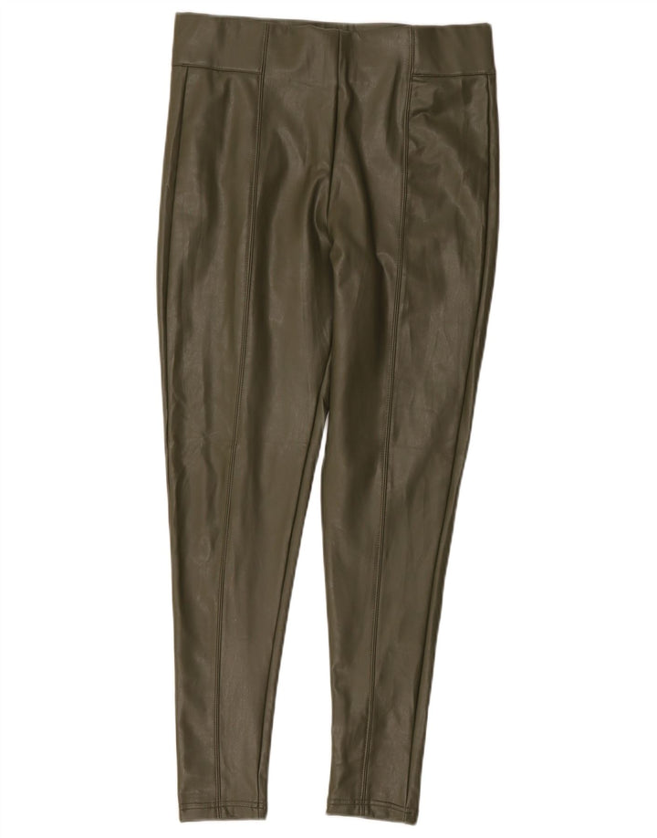 Leggings in ecopelle Marks & Spencer da donna UK 12 Poliestere kaki medio