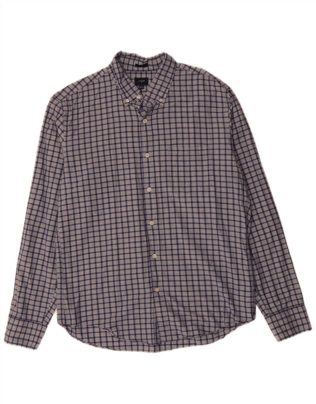 J. CREW Camicia slim da uomo di grandi dimensioni in cotone a quadri blu navy