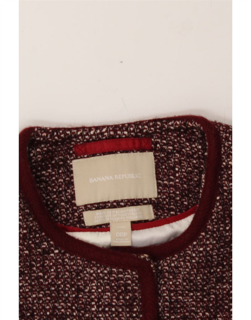BANANA REPUBLIC Womens Blazer Jacket US 00 2XS Burgundy Cotton Vintage Banana Republic and Second-Hand Banana Republic from Messina Hembry 
