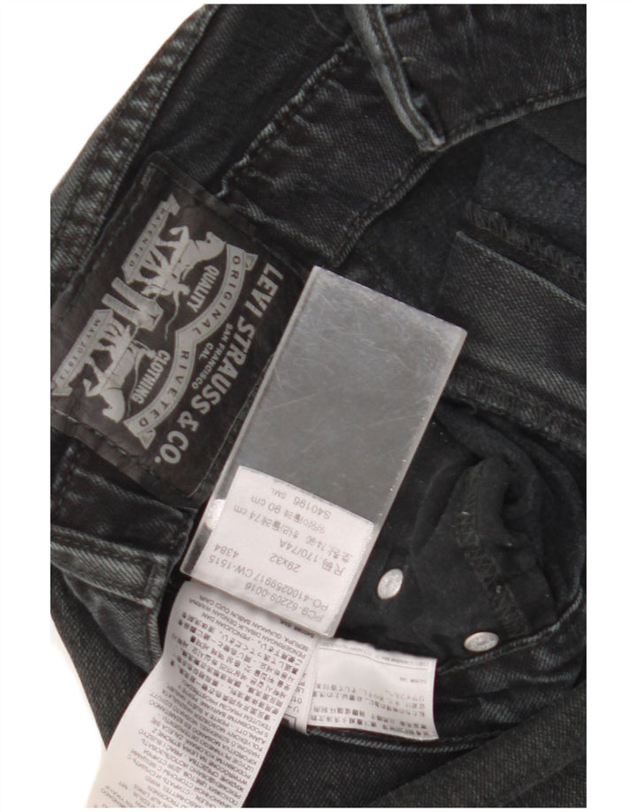 Pantaloncini di jeans da uomo Levi's W29 piccoli in cotone nero