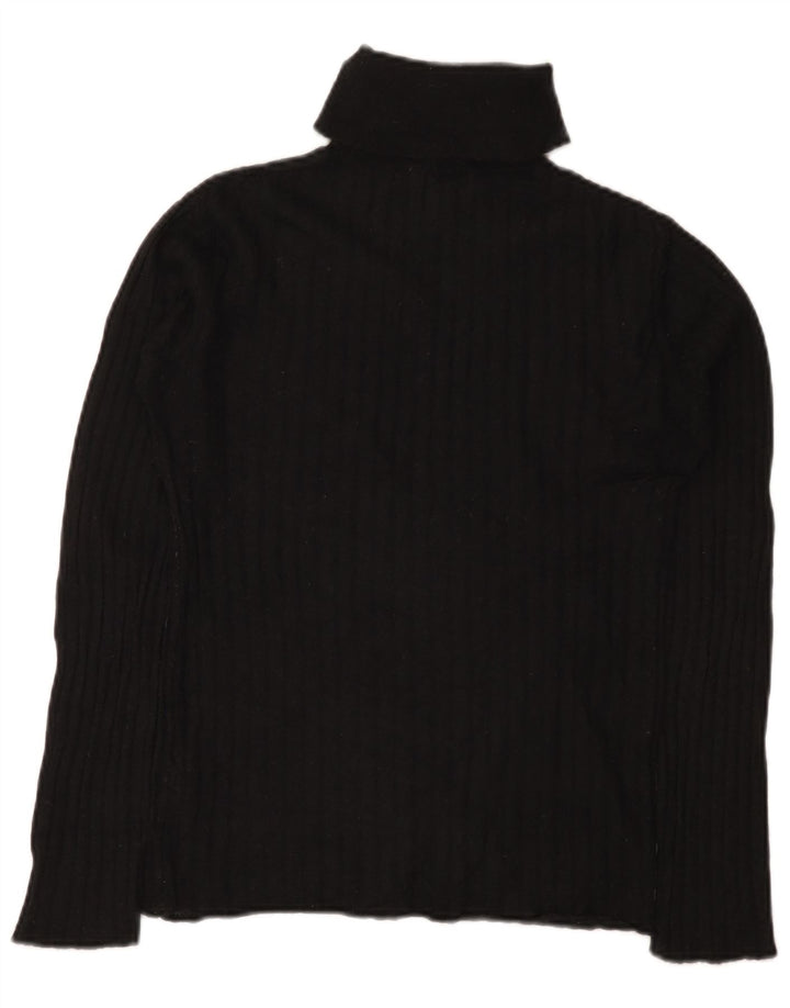 Maglione maglione a collo alto da donna Zara UK 12 nylon nero medio