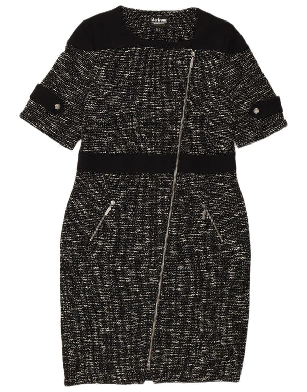 Abito aderente da donna Barbour UK 14 Grande cotone chiazzato nero