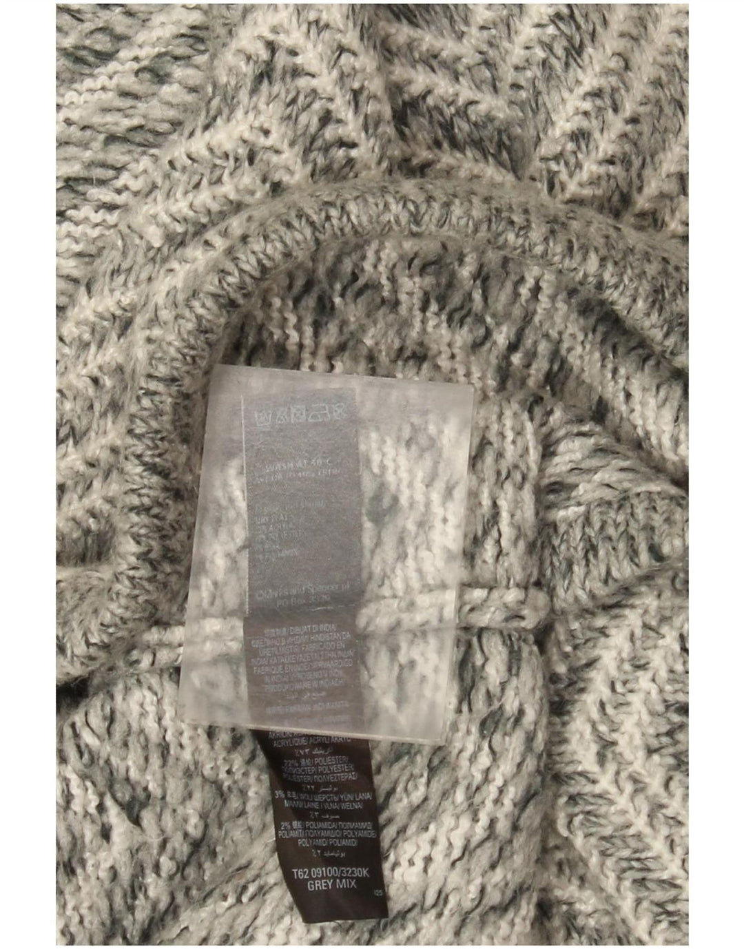 Maglione cardigan lungo da donna Marks & Spencer UK 14 Chevron grigio medio