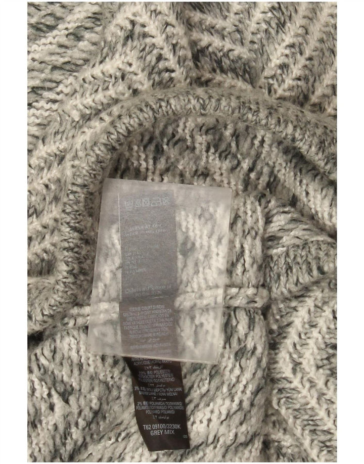 Maglione cardigan lungo da donna Marks & Spencer UK 14 Chevron grigio medio