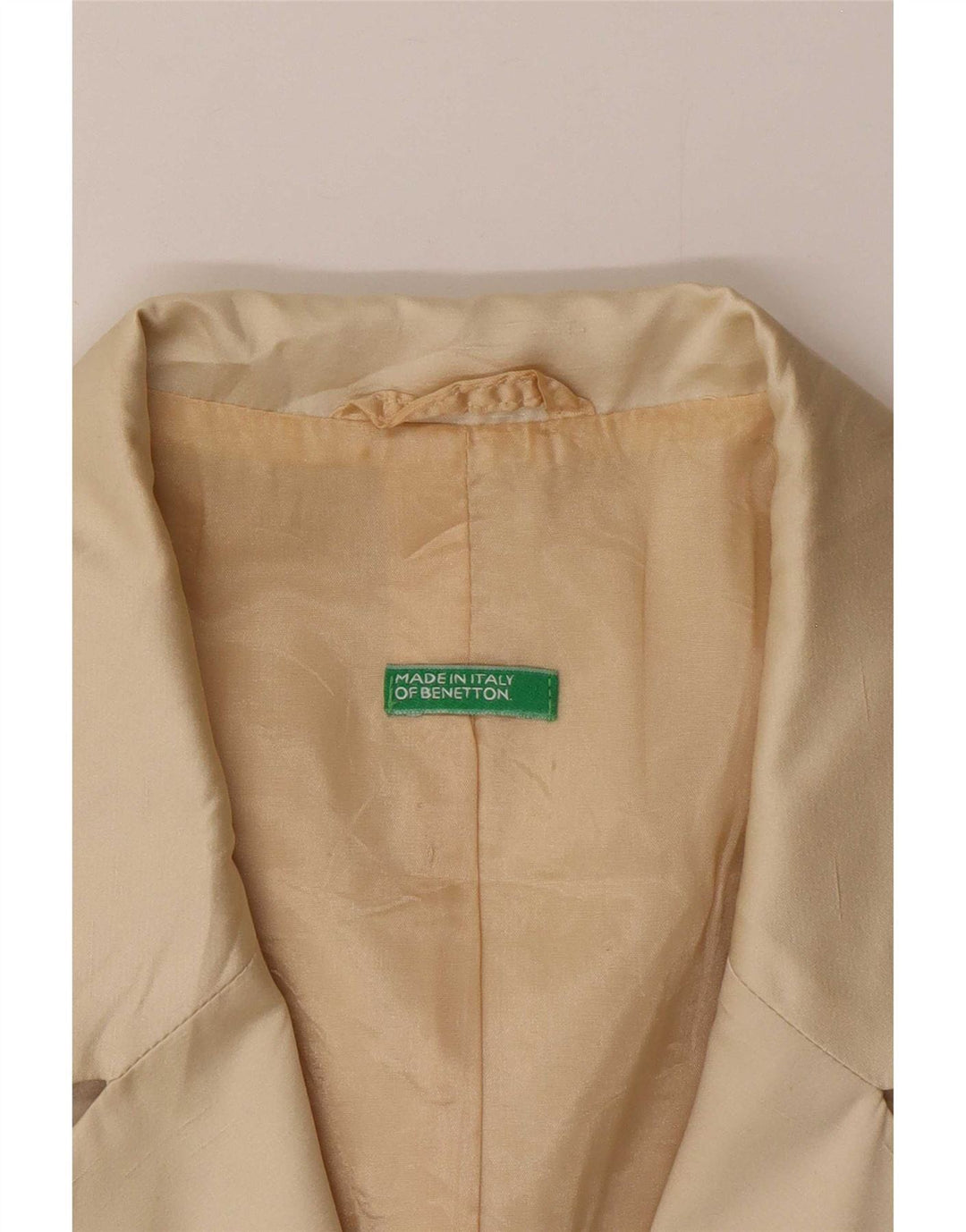 Giacca blazer a 3 bottoni corta da donna Benetton IT 44 Poliestere beige medio