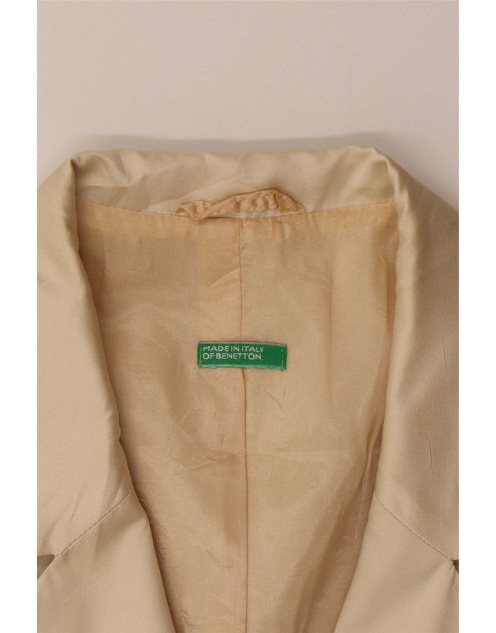 Giacca blazer a 3 bottoni corta da donna Benetton IT 44 Poliestere beige medio