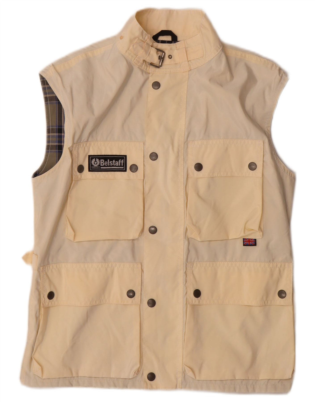 Gilet multiuso da uomo BELSTAFF IT 46 piccolo in nylon bianco sporco