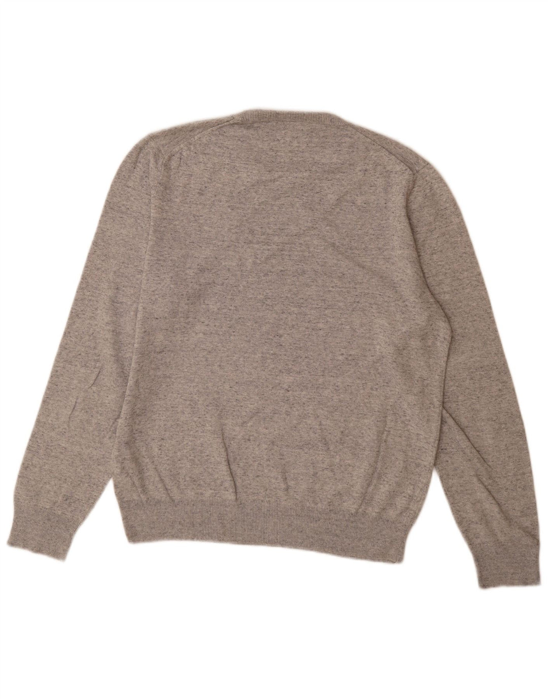Maglione maglione girocollo da uomo Marks & Spencer grande cotone chiazzato grigio