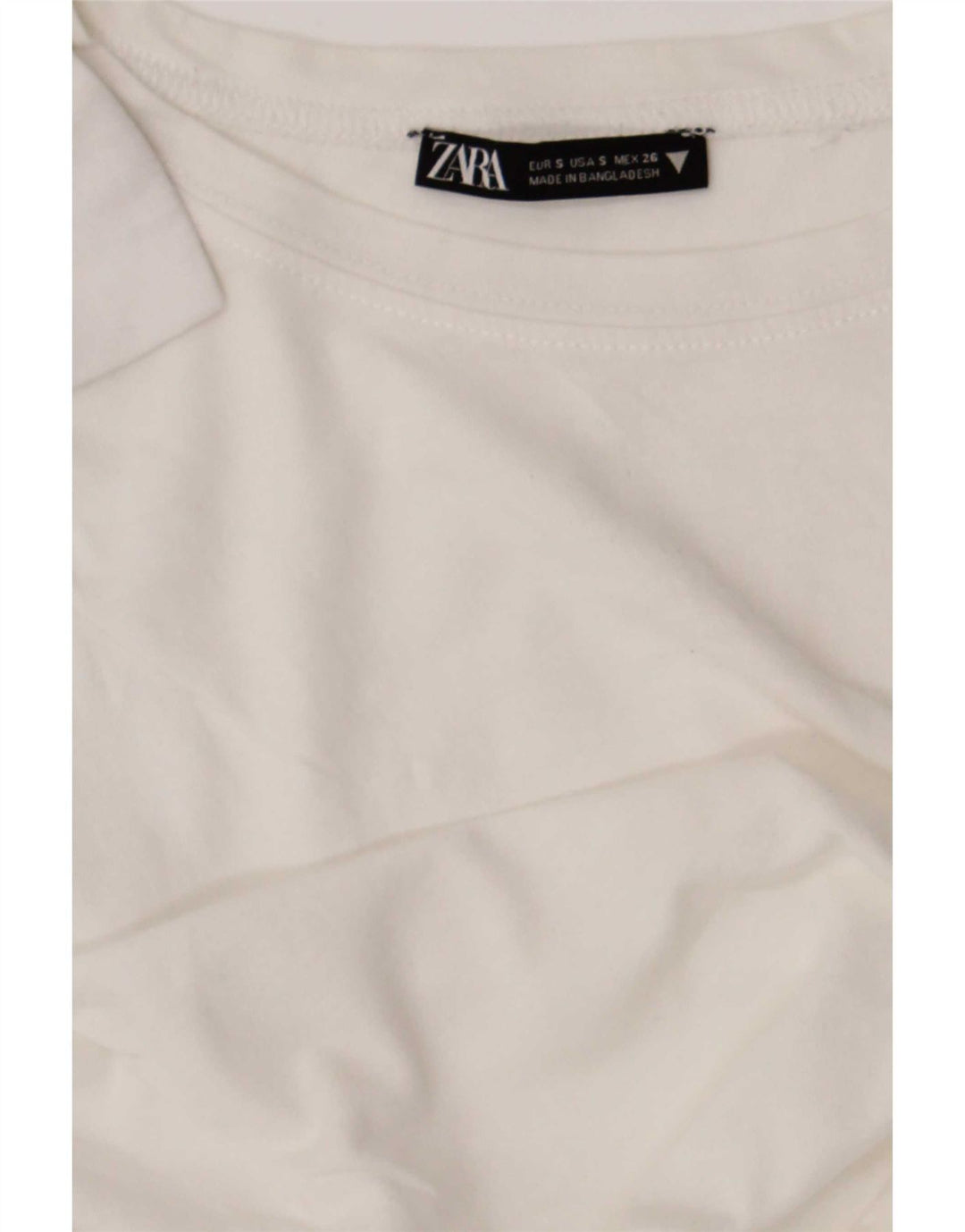 T-shirt corta da donna Zara UK 10 piccola bianca