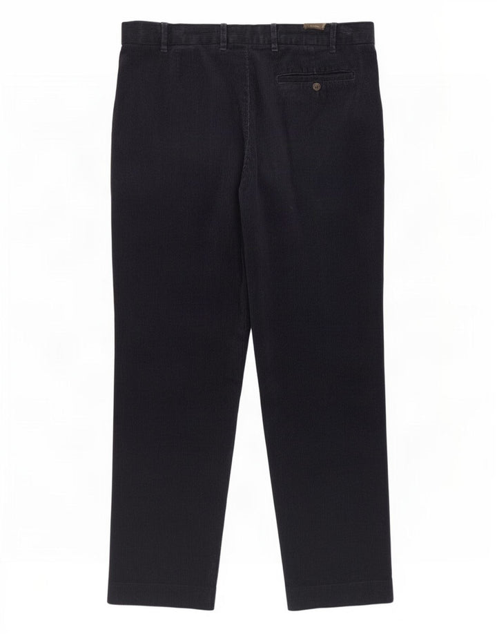 Pantaloni in velluto a coste vestibilità regolare Marks & Spencer da donna W38 L31 Blu Navy