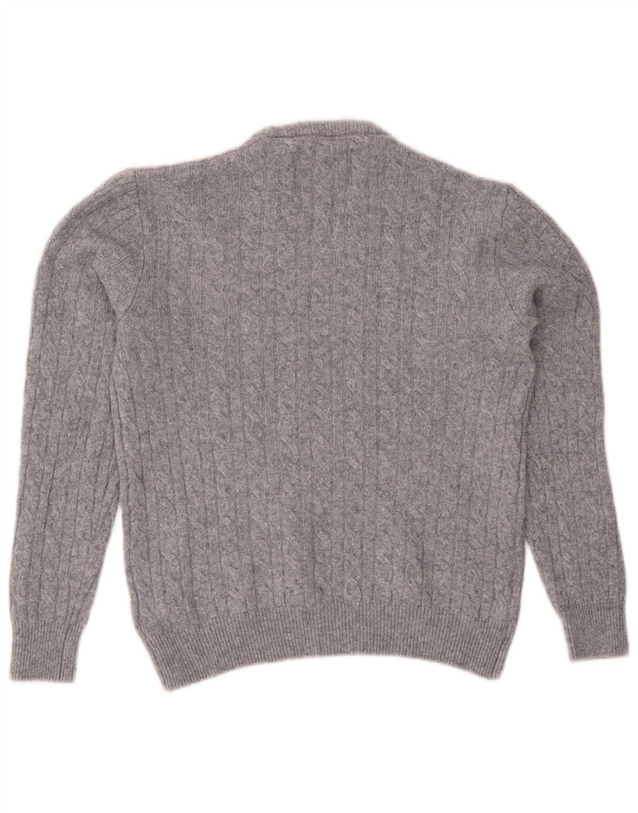 Maglione maglione girocollo da donna Jack Wills UK 14 Lana screziata grigio medio
