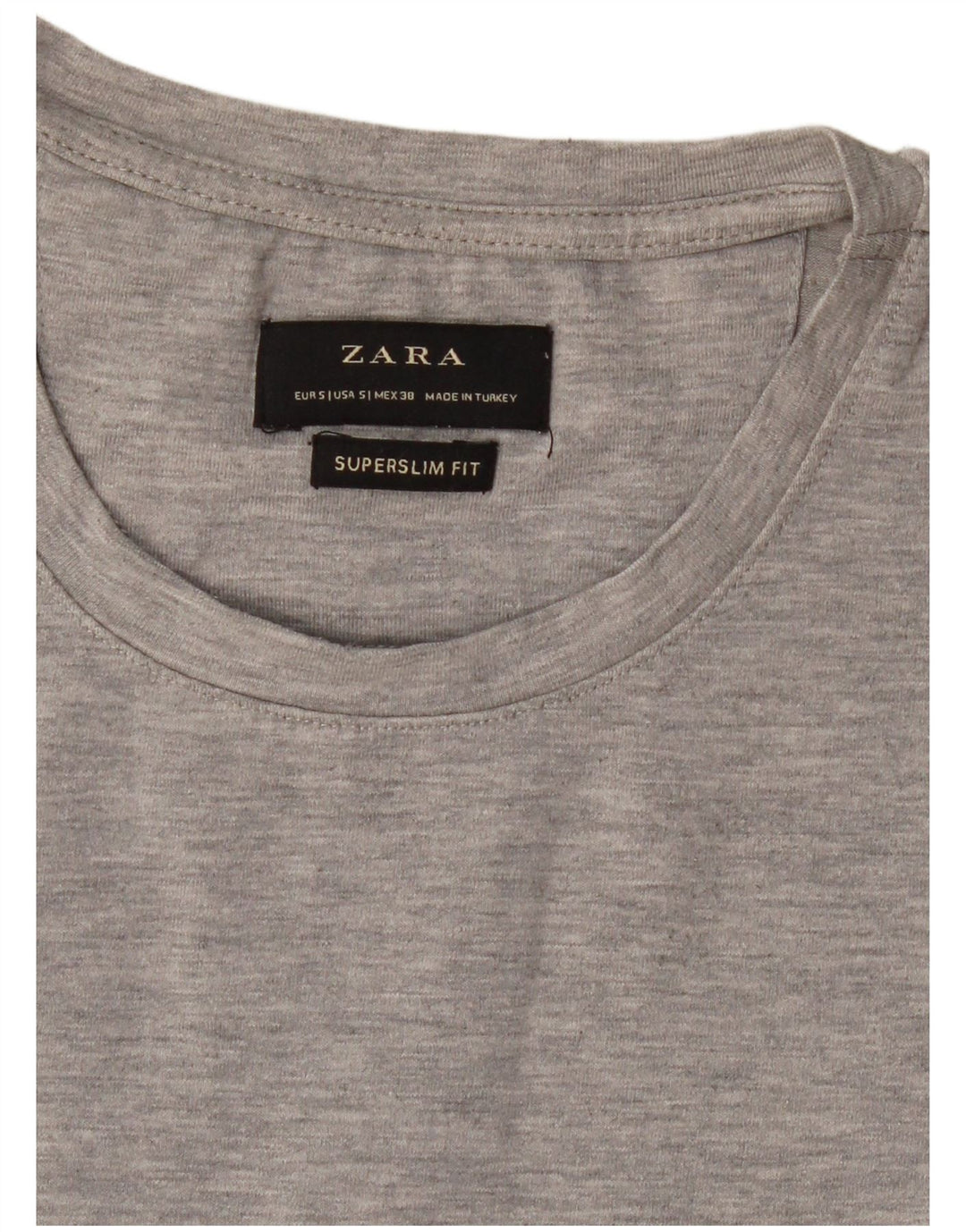 T-shirt Zara da uomo super slim fit, piccola, grigia screziata