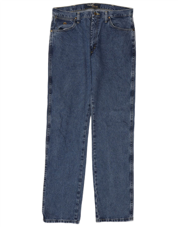 Jeans dritti da uomo Wrangler W34 L36 cotone blu