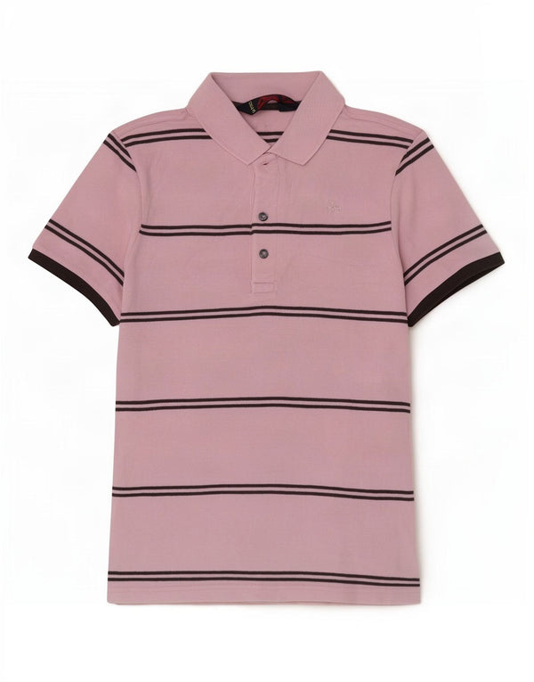 Polo Kappa Uomo Cotone Rigato Medio Rosa