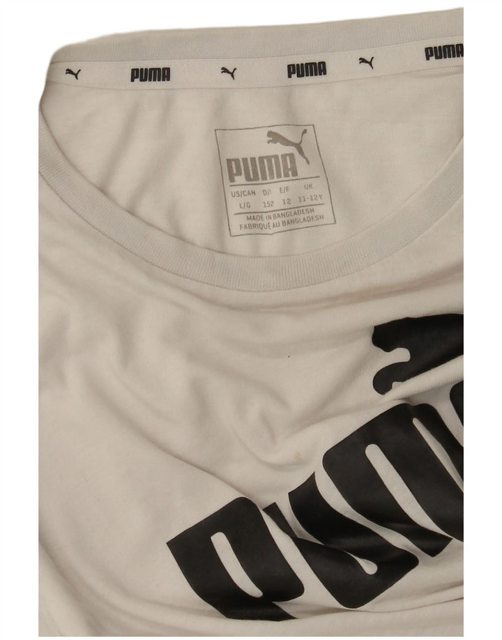 PUMA Boys Graphic T-Shirt Top 11-12 Years White