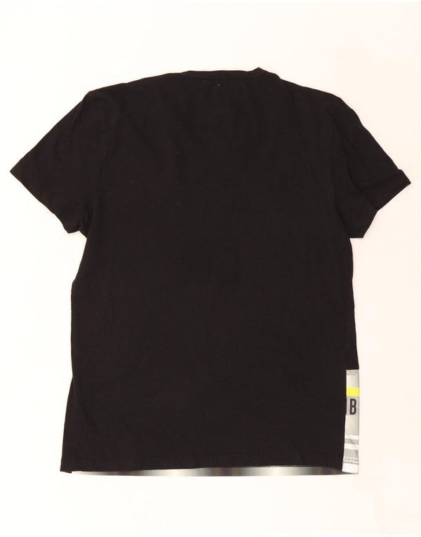 T-shirt grafica da uomo Bikkembergs Top XL in cotone color block nero