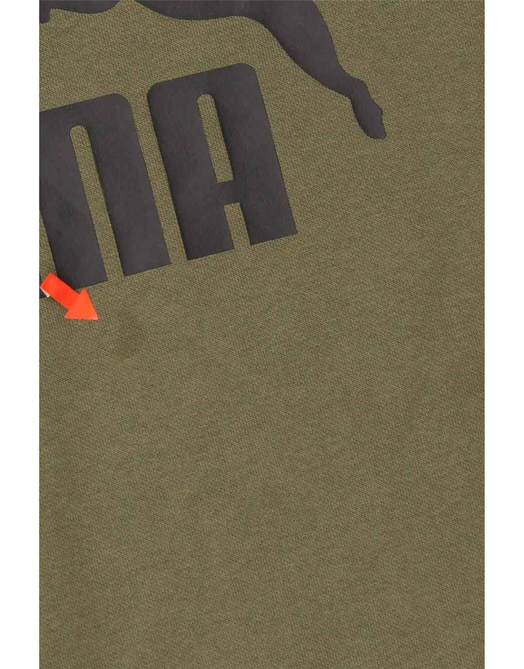 Felpa con cappuccio grafica da uomo Puma piccola in cotone kaki