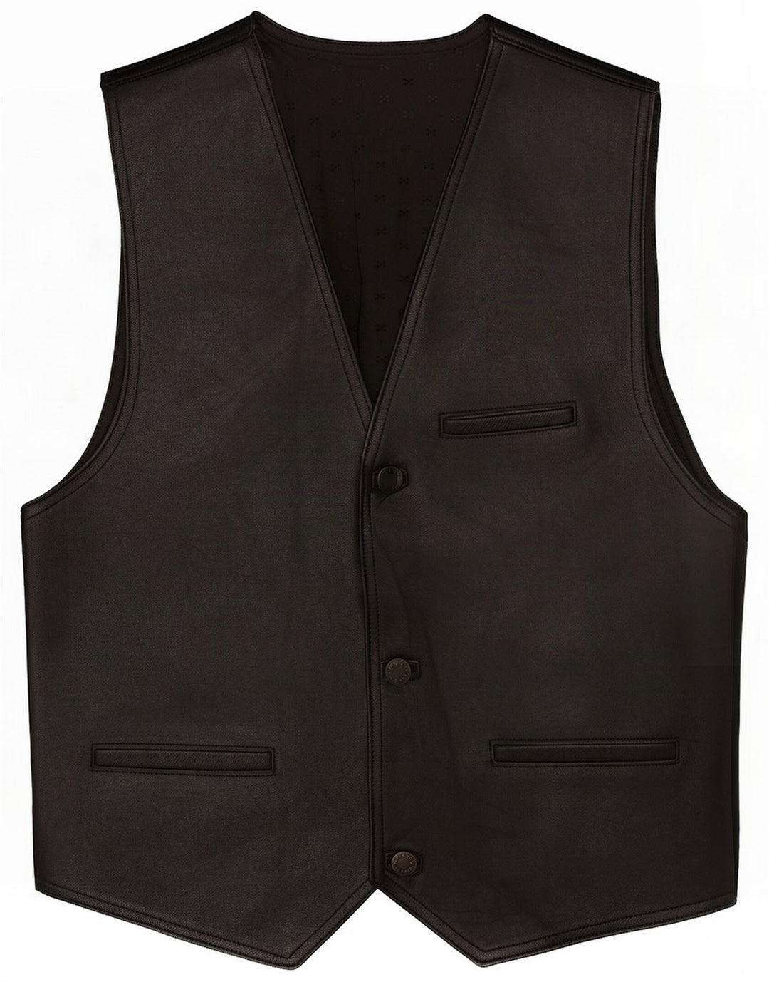 Gilet in pelle da uomo vintage medio nero