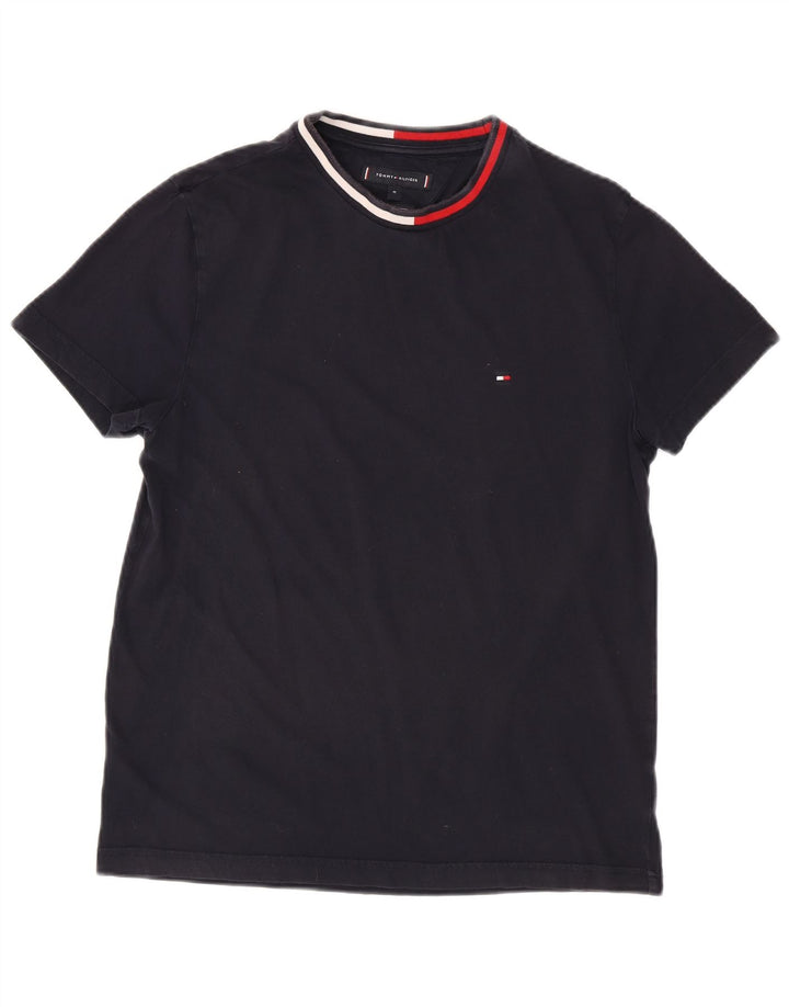 TOMMY HILFIGER T-shirt da uomo Top medio in cotone blu navy