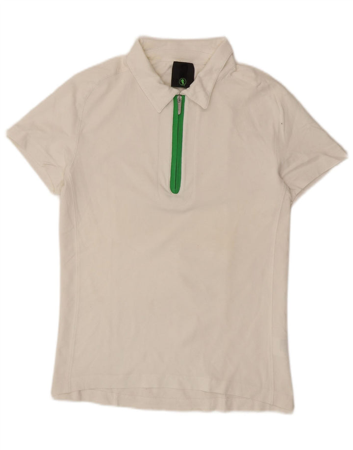 Polo vintage da uomo in cotone bianco medio