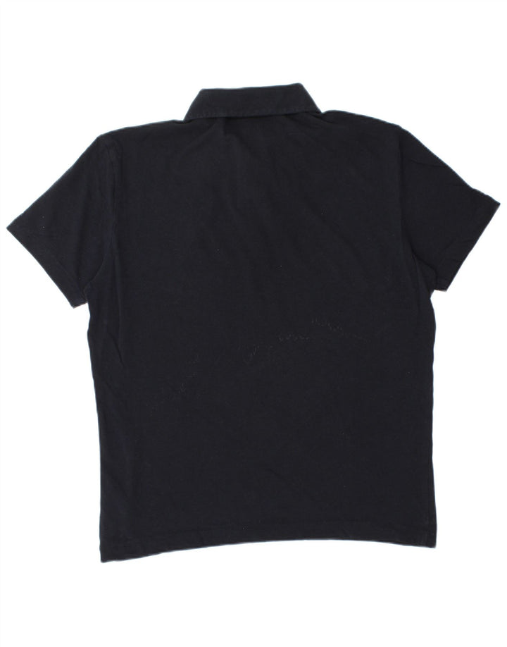 Polo da uomo Massimo Dutti in cotone blu navy medio