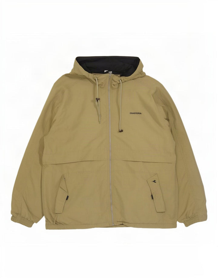 Giacca antipioggia con cappuccio da uomo Diadora UK 44 2XL Cachi